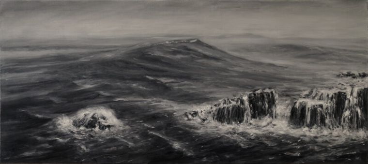 Sador Weinsčlucker, neulich aufgewacht, 2026, Öl auf Leinwand, 70 x 160 cm