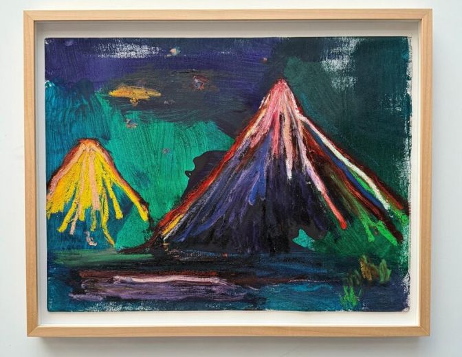Berg 08, 2019, Ölstift auf Papier, 36 x 47,5 cm